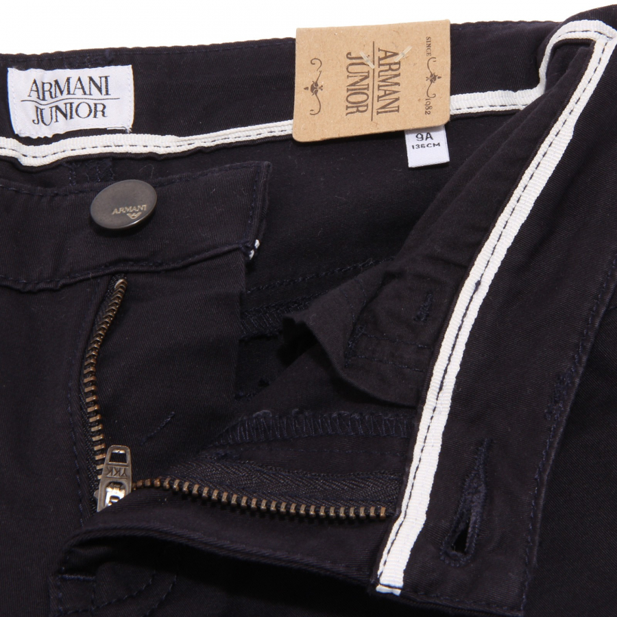 7370S pantalone bimbo ARMANI JUNIOR blu cotone pant cotton kid