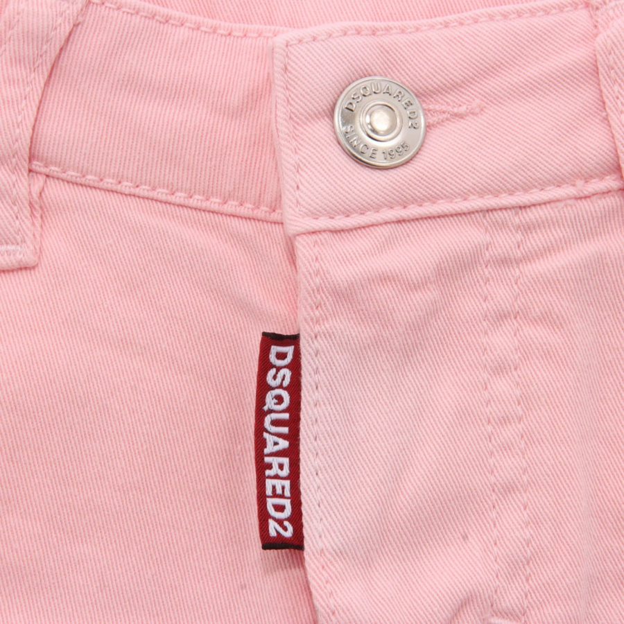 7499AH pantaloncino bimba girl DSQUARED2 pink denim cotton shorts