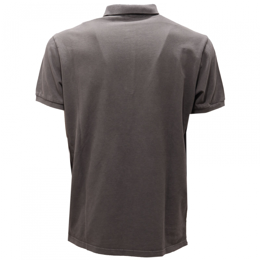 7661AF polo uomo BOB POPEYE dark grey embroidered cotton polo shirt man