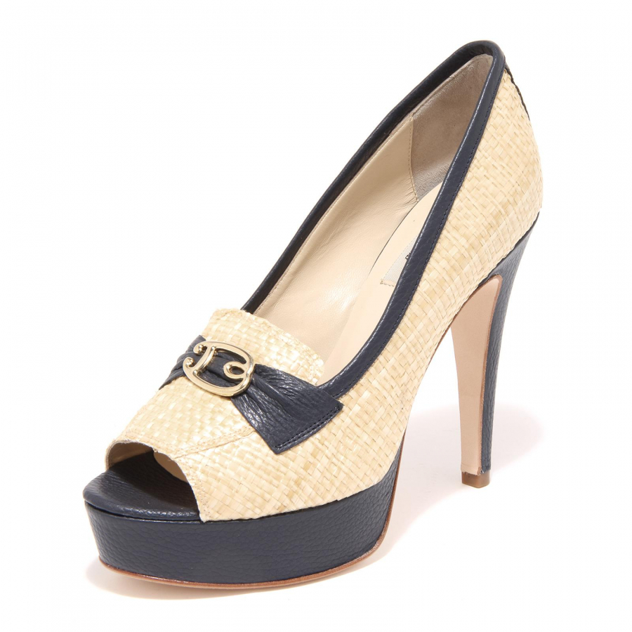 7667G decollete donna blu beige BRACCIALINI scarpa shoes women