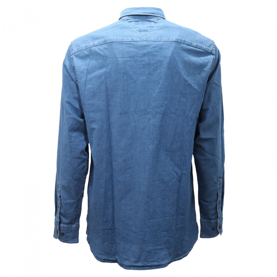 Camicia jeans tommy hilfiger uomo discount