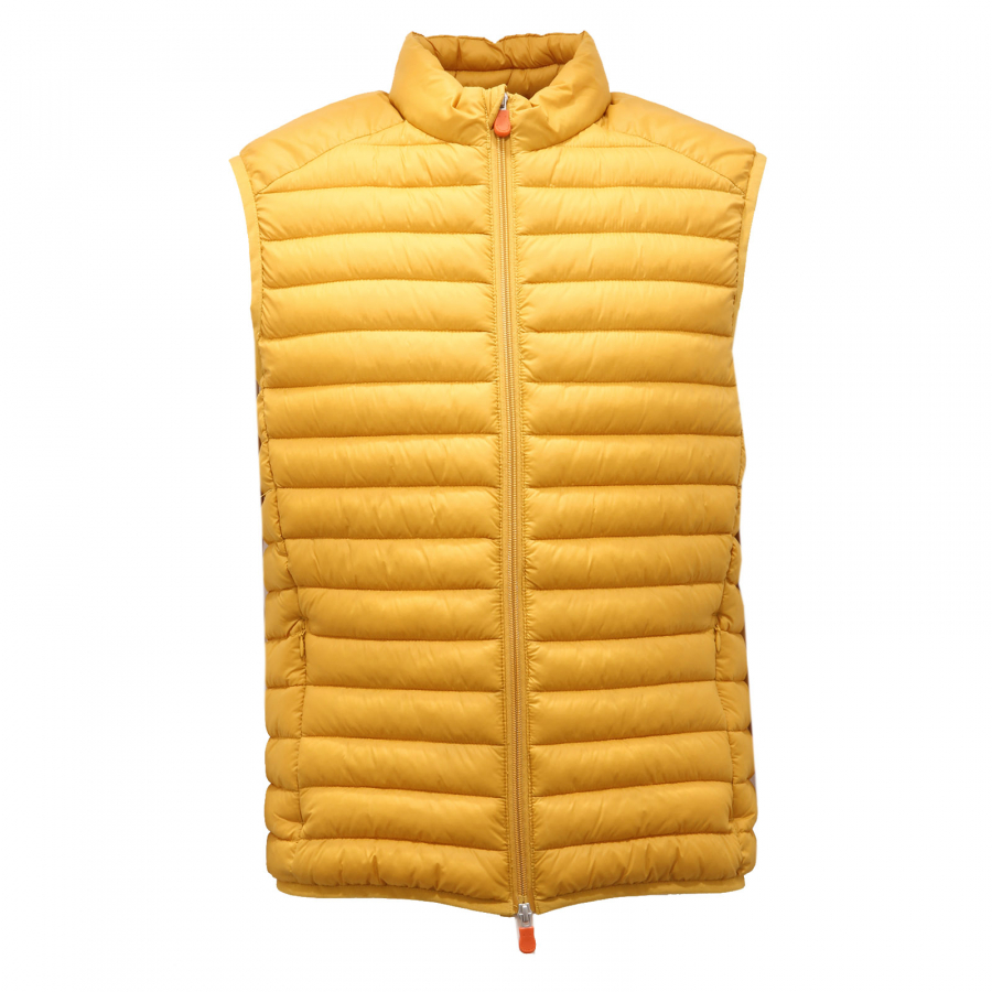 7761AG giubbotto smanicato uomo SAVE THE DUCK mustard sleeveless jacket men
