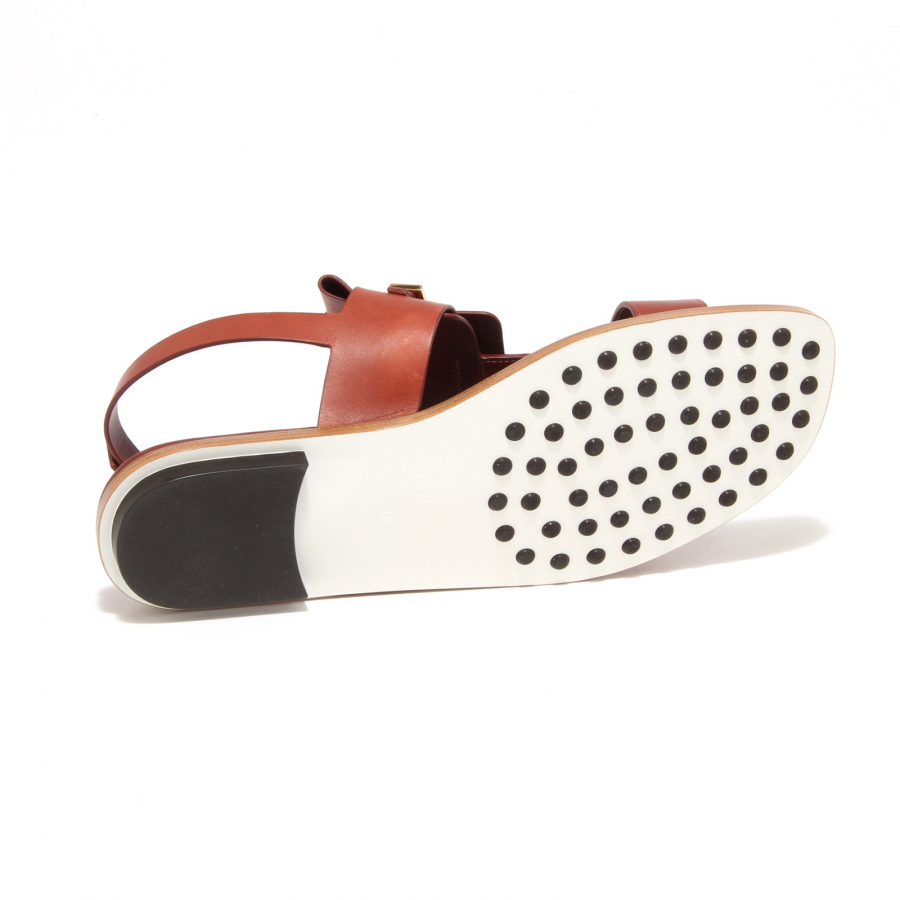 sandali donna mattone TOD S cuoio gomma scarpe shoes sandals women