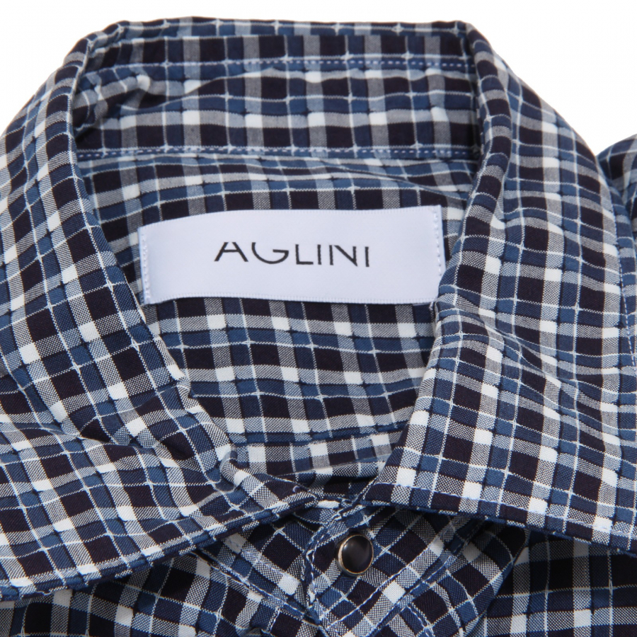 8177P camicia quadretti manica lunga AGLINI camicie uomo shirt men