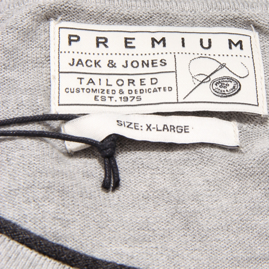 Marque  Jack & JonesJack & Jones 8709U Maglione Uomo Premium Tailored Grey Sweater Men 