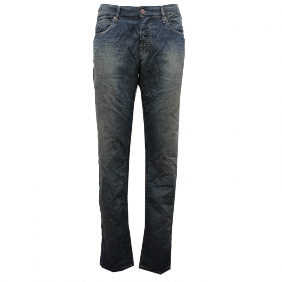 8865AG jeans uomo EMPORIO ARMANI blue denim cotton delave pant man