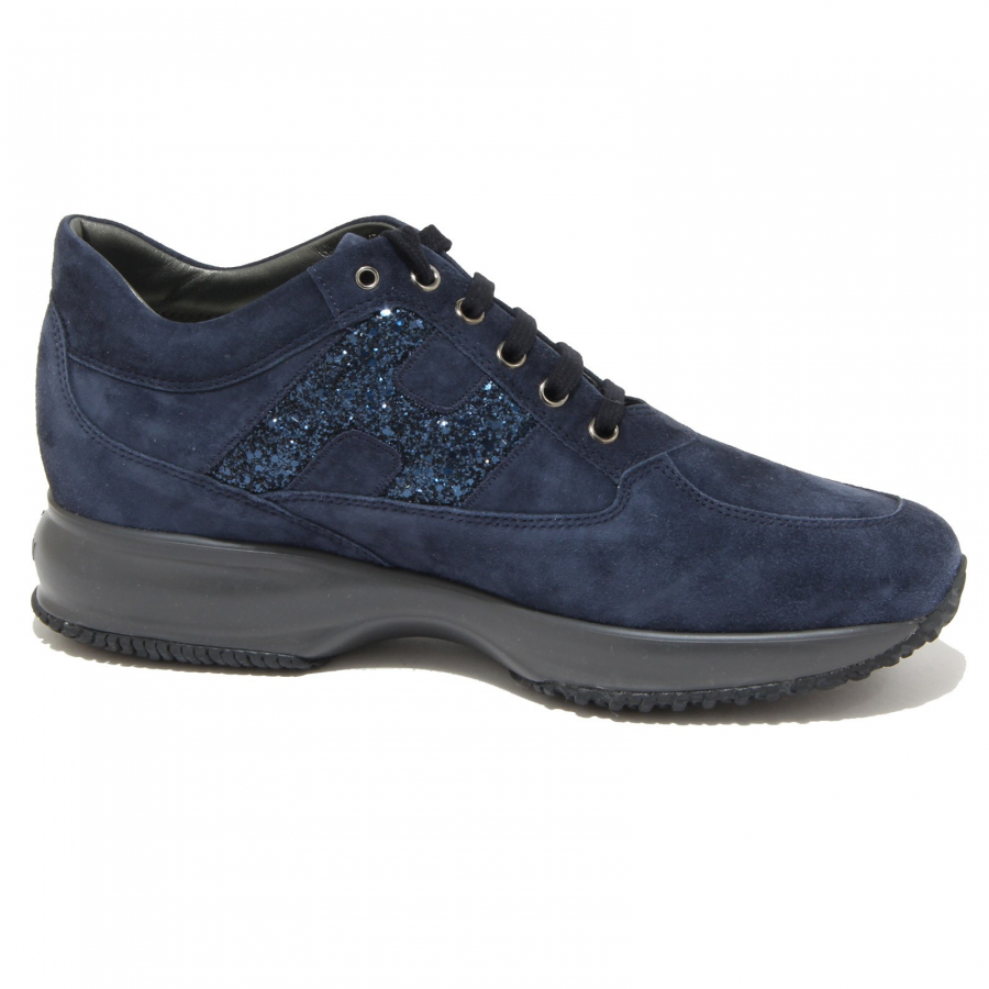 8876N sneaker donna HOGAN INTERACTIVE glitter blue shoe woman