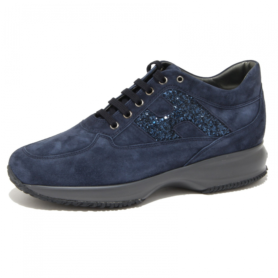 8876N sneaker donna HOGAN INTERACTIVE glitter blue shoe woman