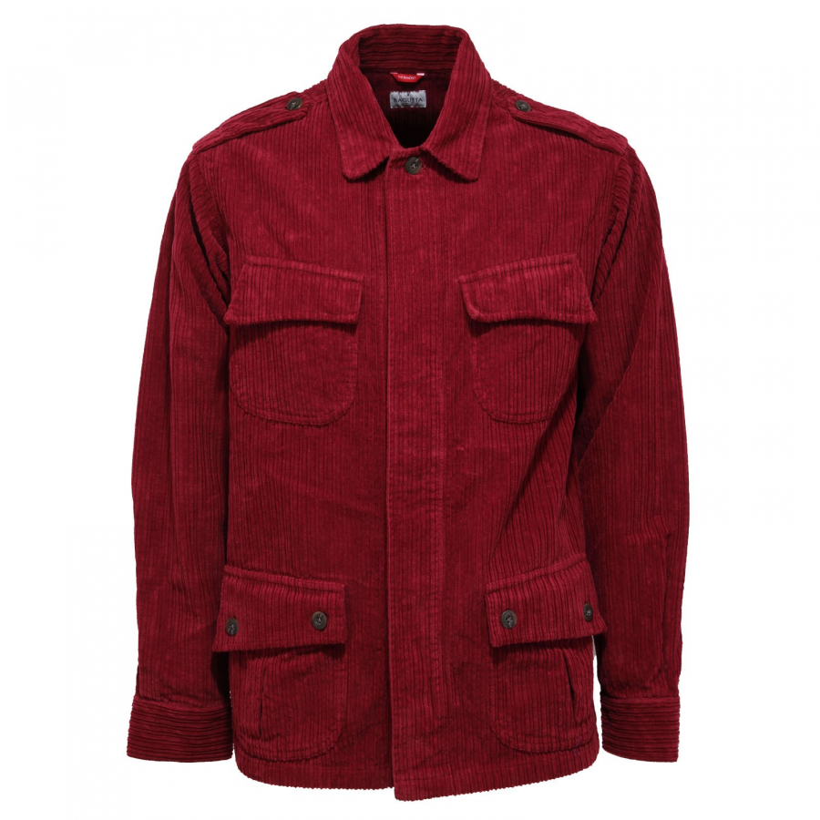 8877AB giacca camicia uomo BAGUTTA velvet bordeaux shacket men