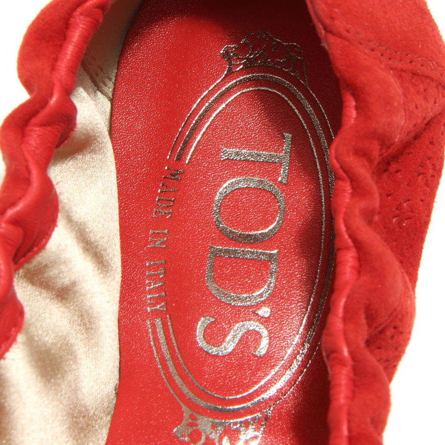 B1628 ballerina donna TOD'S scarpa borchie rosso shoe woman 