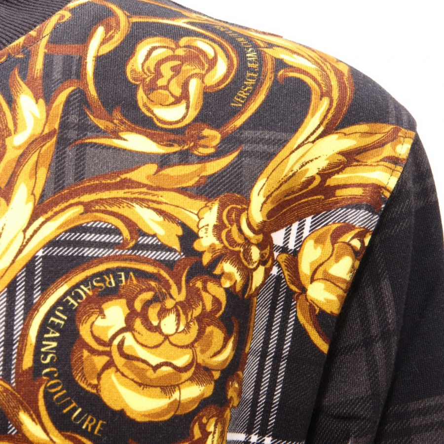 9092AI felpa uomo VERSACE JEANS COUTURE man cotton sweatshirt black gold