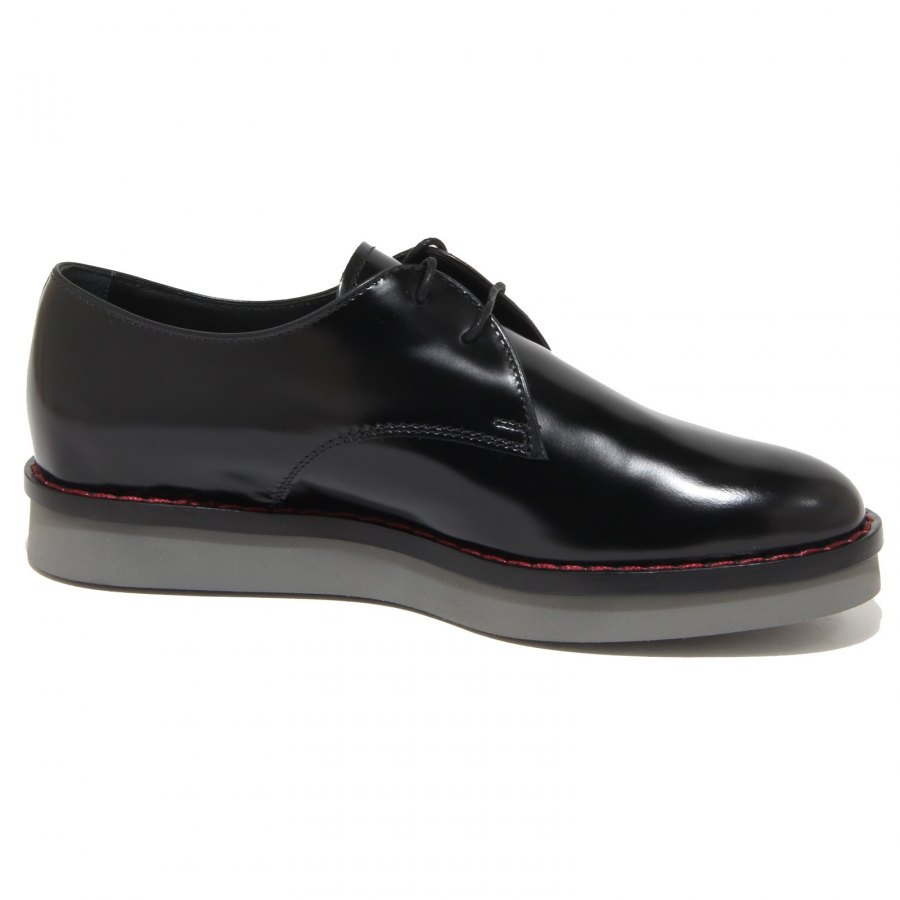 9235N scarpa allacciata TOD'S GOMMA XL WX DERBY nero scarpe donna shoes woman 