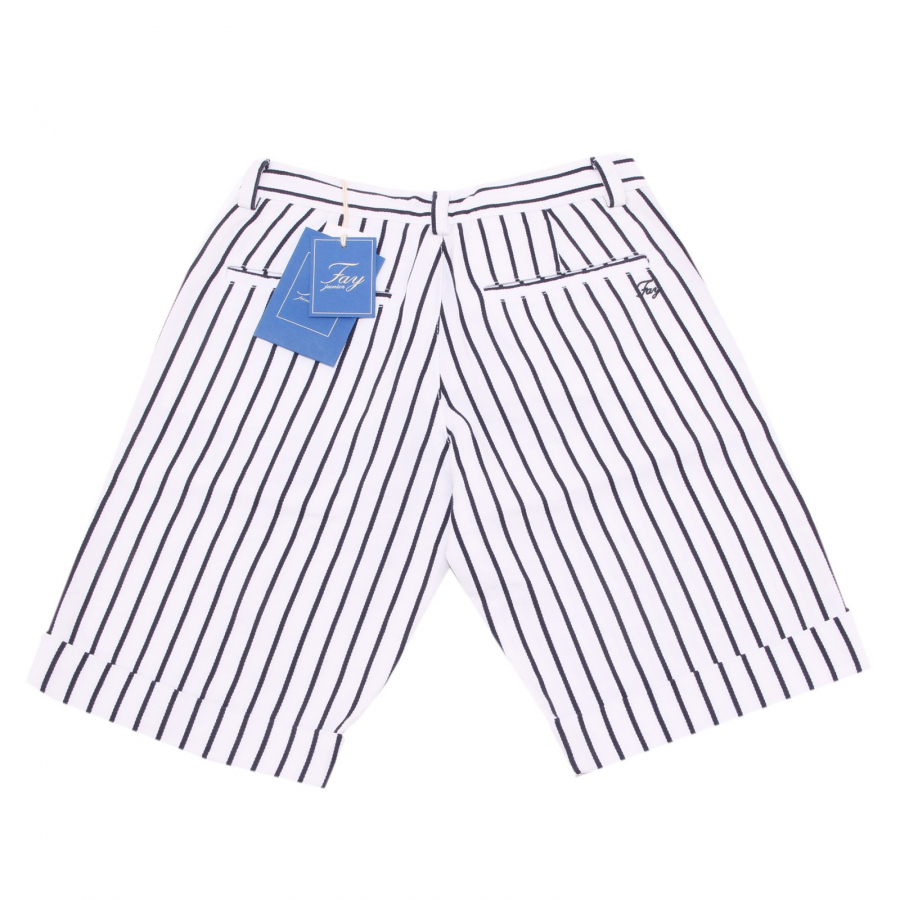 9531S bermuda bimbo FAY rigato bianco-blu pantalone corto short pant kid 