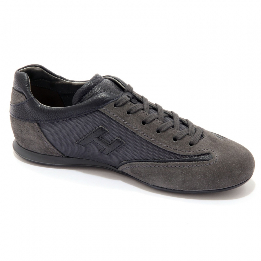 9545AI sneaker uomo HOGAN OLYMPIA man suede leather fabric shoes grey blue