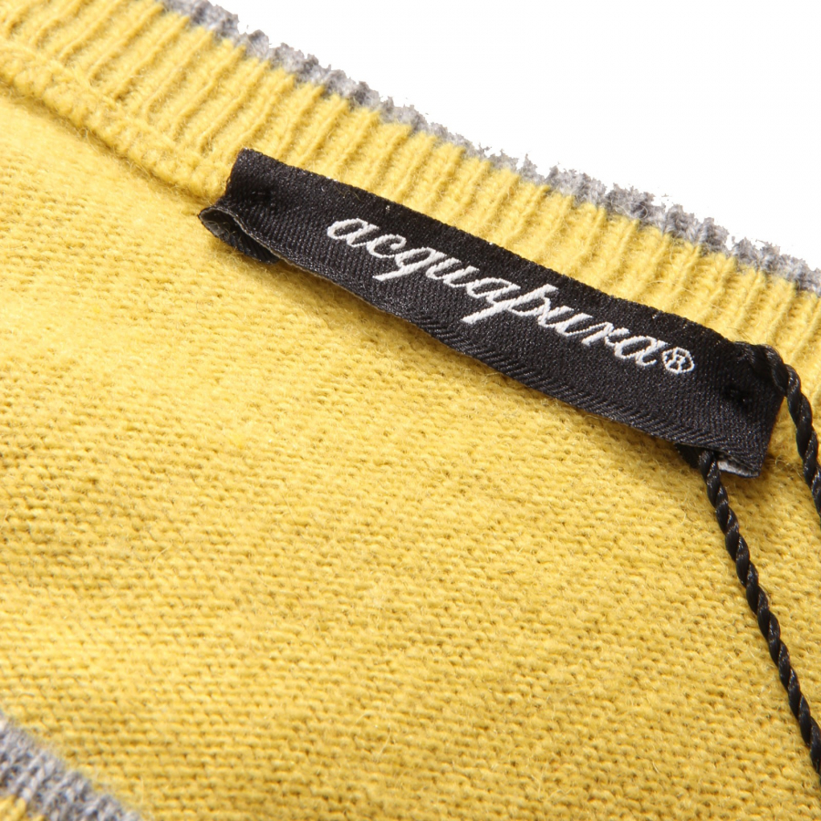 5137X maglione uomo SUN 68 effect vintage yellow sweater cotton man 