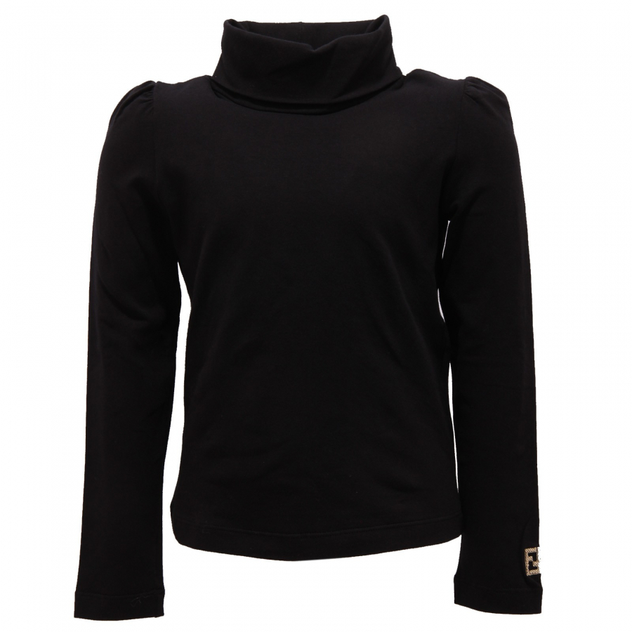 9927U maglia collo alto bimba FENDI nero dolcevita t shirt kid
