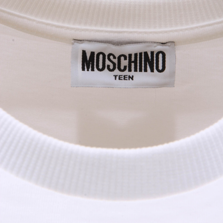 9957AG maglia bimbo BOY MOSCHINO white printed cotton t shirt