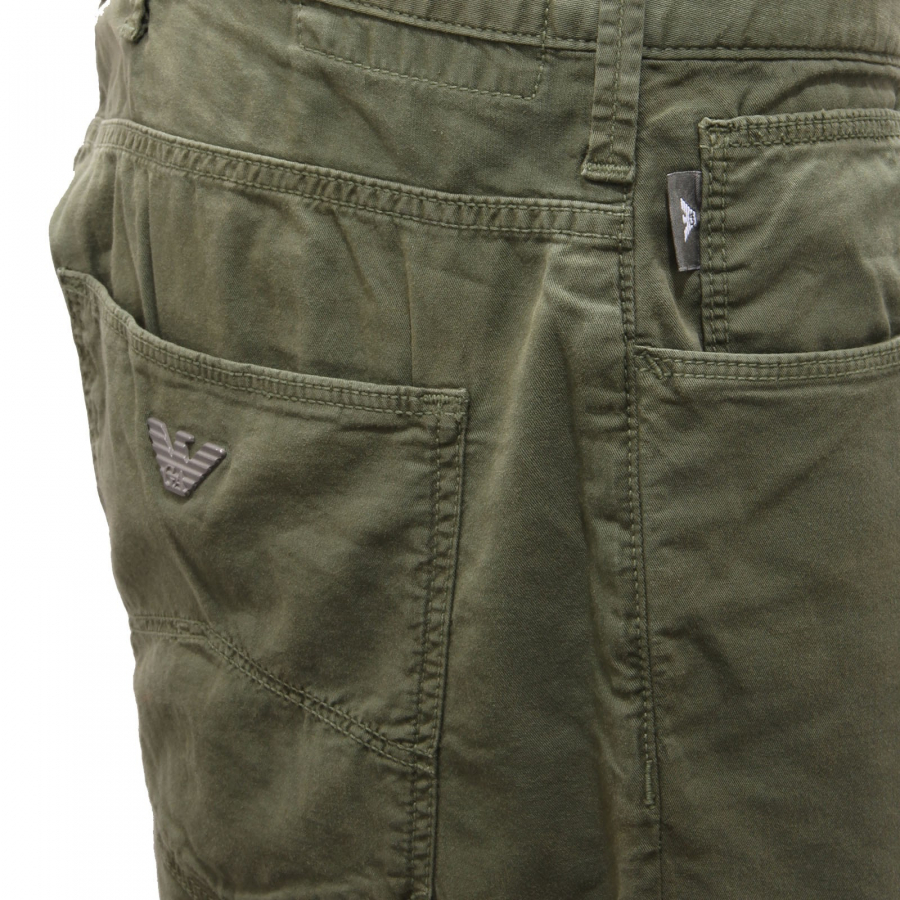 9979AE pantalone uomo EMPORIO ARMANI J06 SLIM FIT green cotton trouser man