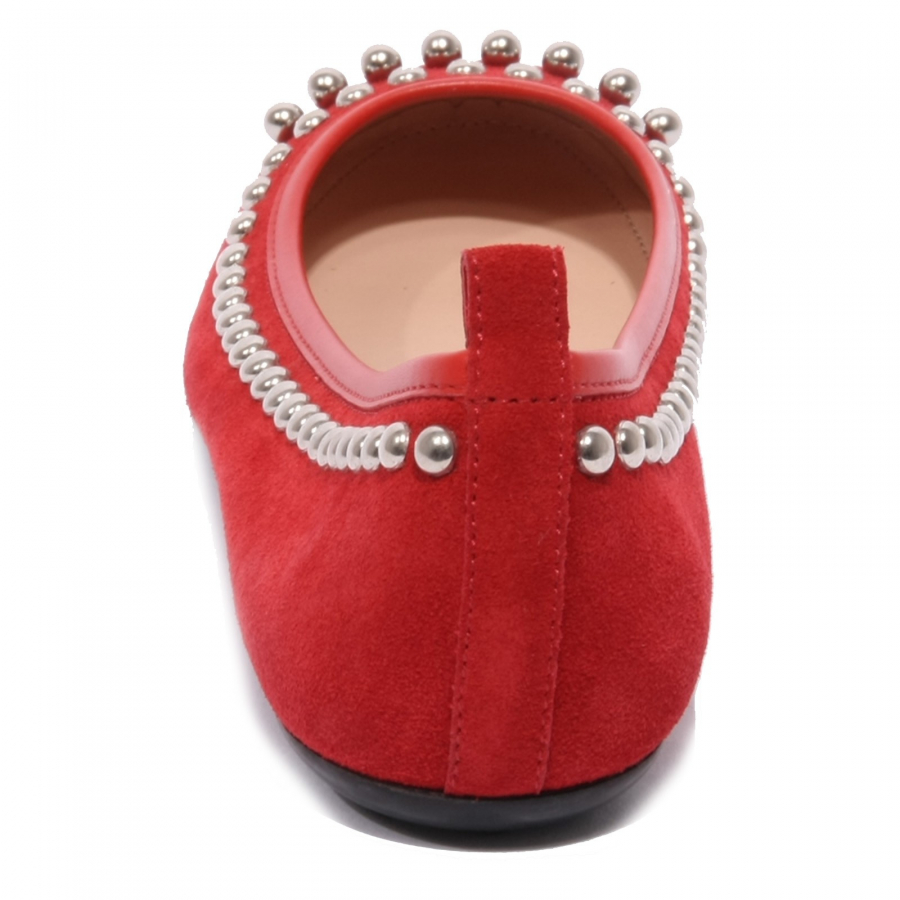 B1628 ballerina donna TOD'S scarpa borchie rosso shoe woman 