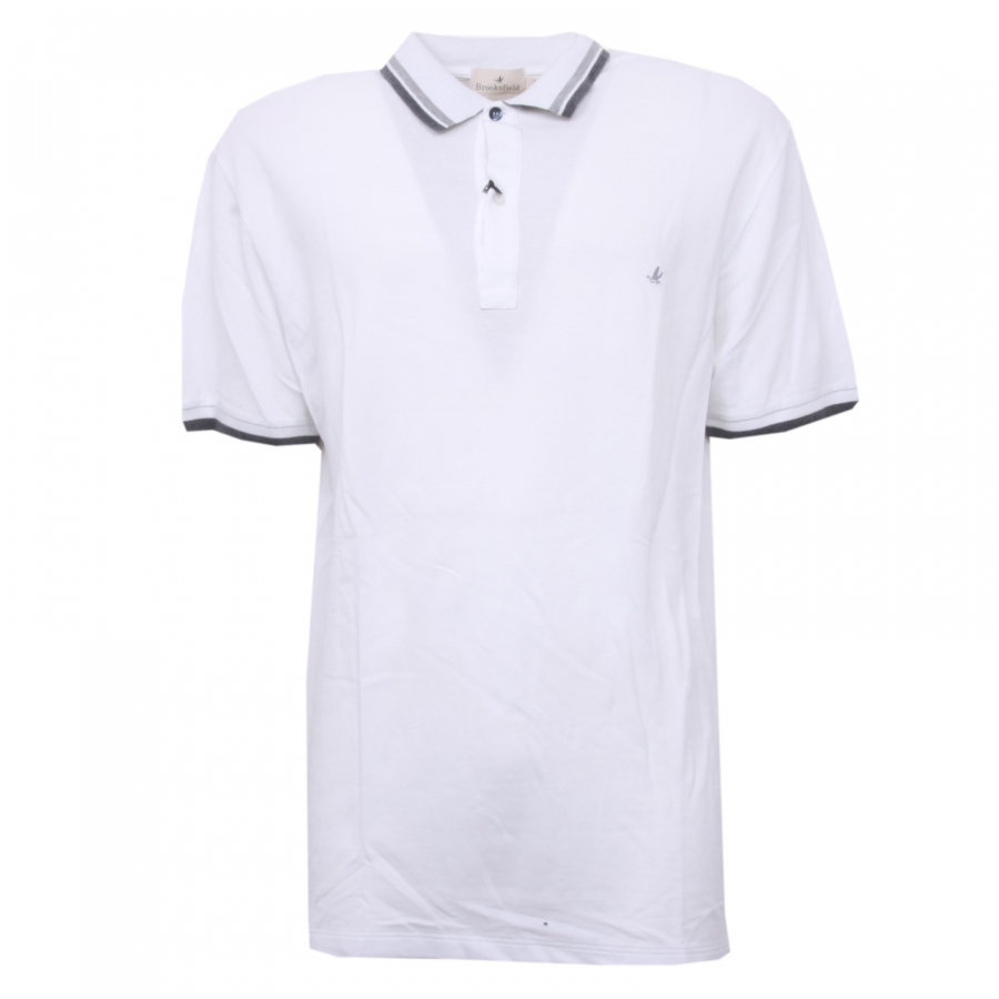 brooksfield B3528 polo uomo BROOKSFIELD maglia manica corta bianco t-shirt man short sleeve 