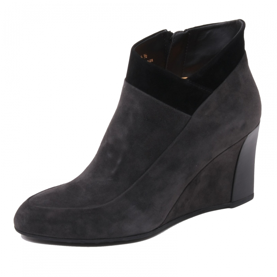B4820 tronchetto donna TOD S T75 scarpa zeppa grigio nero ankle boot shoe woman