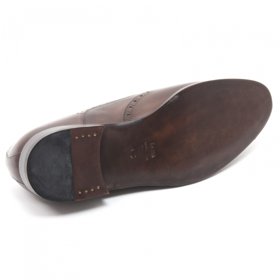 B5802 scarpa inglese uomo ALTIERI MILANO scarpe marrone scuro