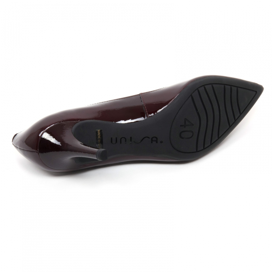 B7704 decollete donna UNISA KUN scarpa bordeaux vernice shoe woman