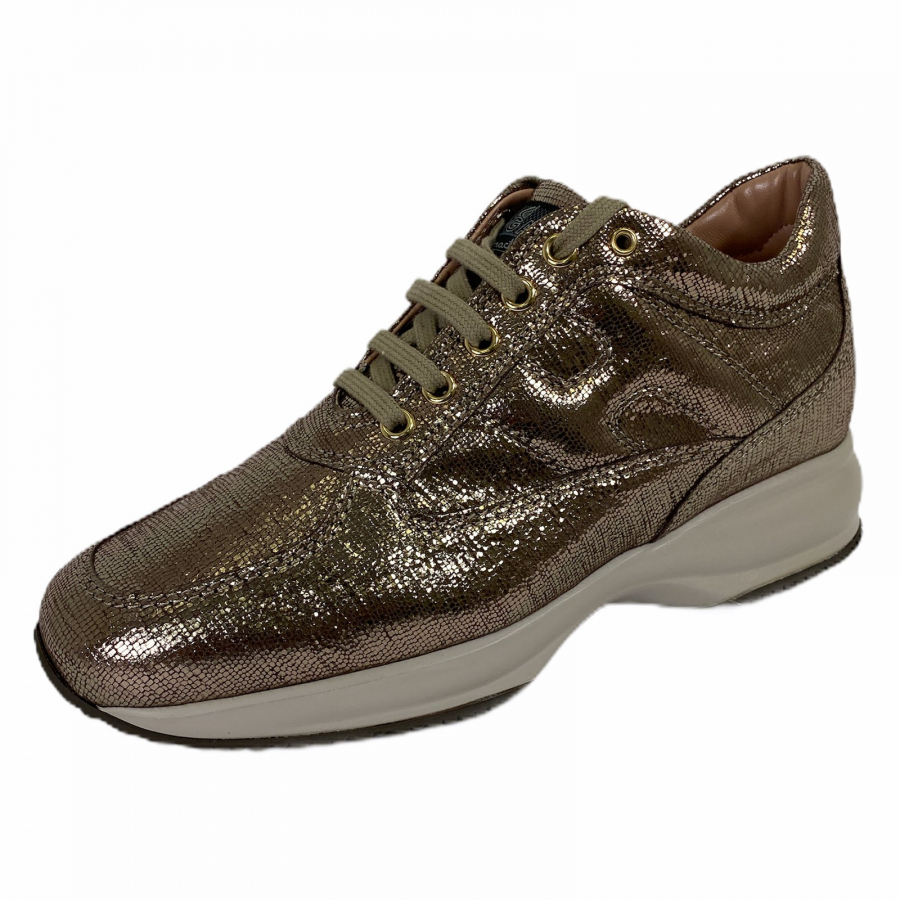 C07 sneakers donna HOGAN INTERACTIVE bronze brown metallic shoes women