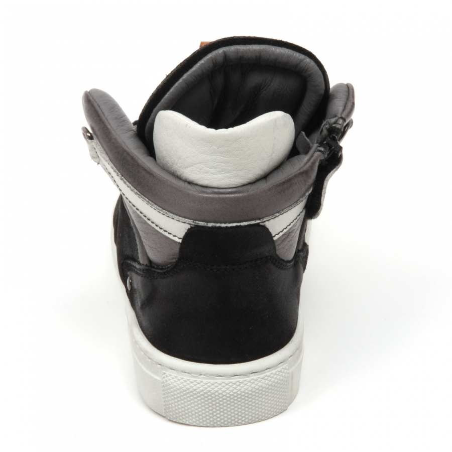 C1318 sneaker alta bimbo MOMINO PORTOG. scarpa nero grigio shoe kid