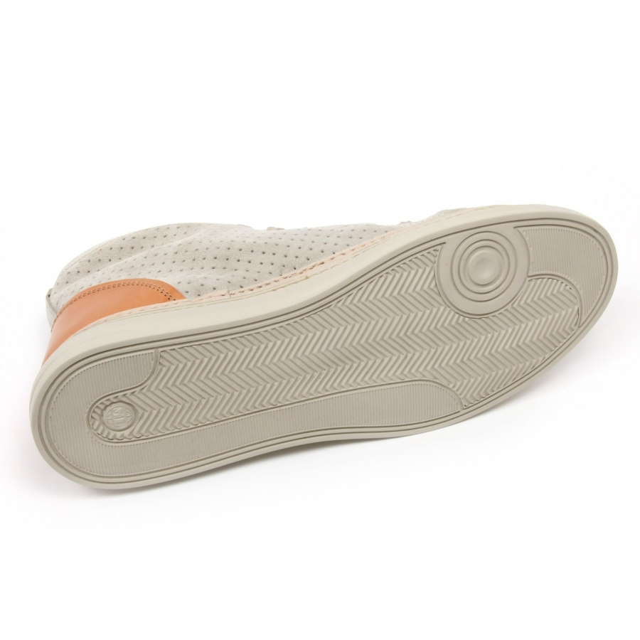 C2402 sneaker alta uomo BRIMARTS scarpa beige fondo gomma shoe man