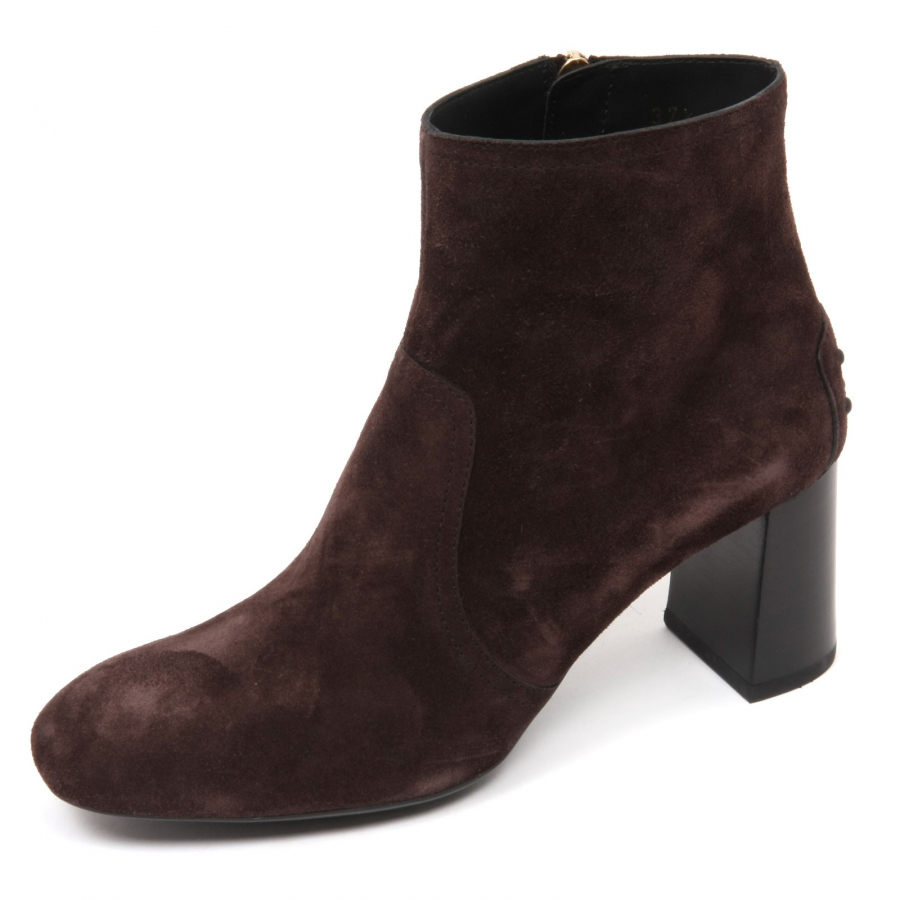 C9004 tronchetto donna TOD S gomma T70 scarpa marrone scuro shoe