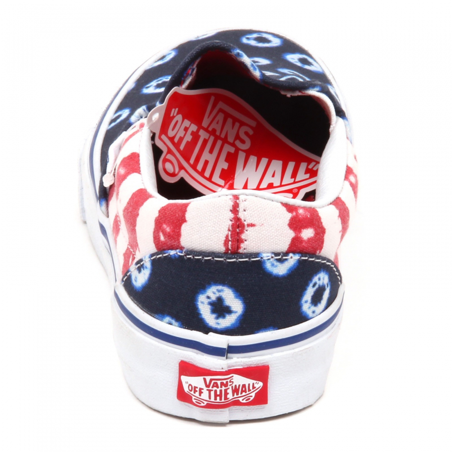 D5226 sneaker bimbo blu rosso VANS slip on shoe kid unisex