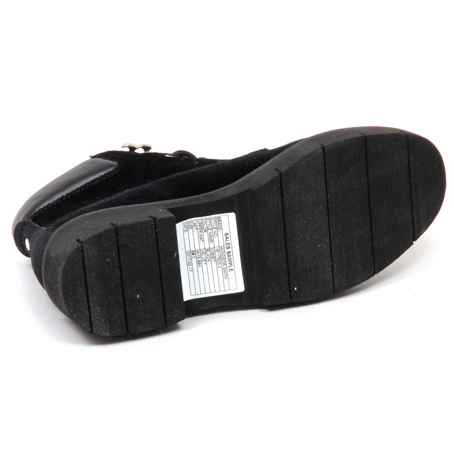 E0178 WITHOUT BOX scarponcino donna velvet WINDSOR SMITH COMET nero shoe woman