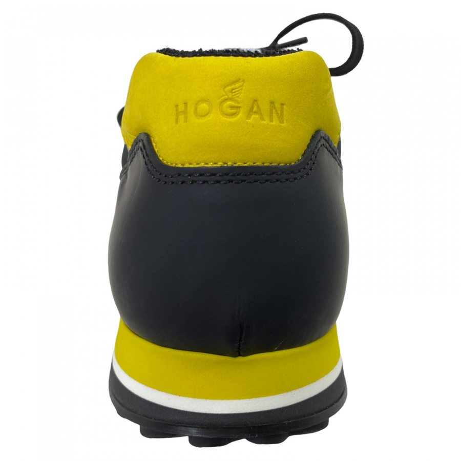 sneakers uomo HOGAN H383 RETRO RUNNING black yellow shoes men