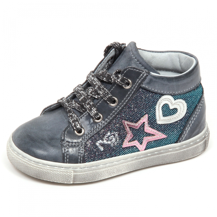 E2104 sneaker bimba blu/grey NERO GIARDINI JUNIOR scarpe glitter shoe kid  baby