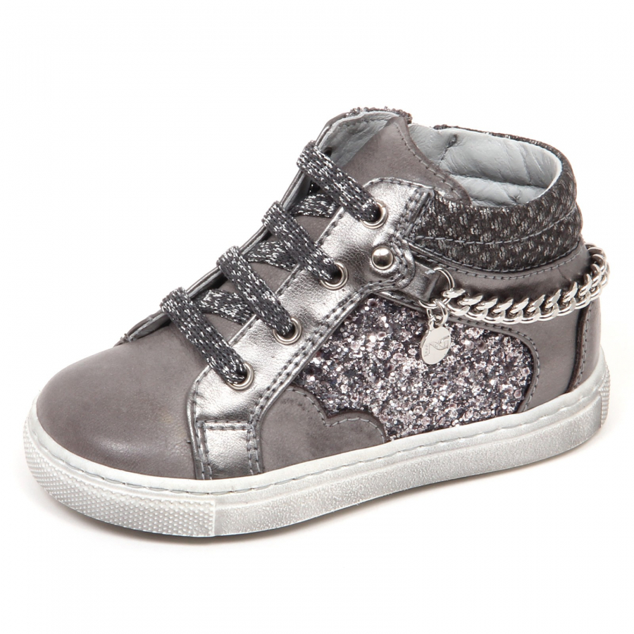 E2112 sneaker bimba grey NERO GIARDINI JUNIOR scarpe glitter shoe kid baby
