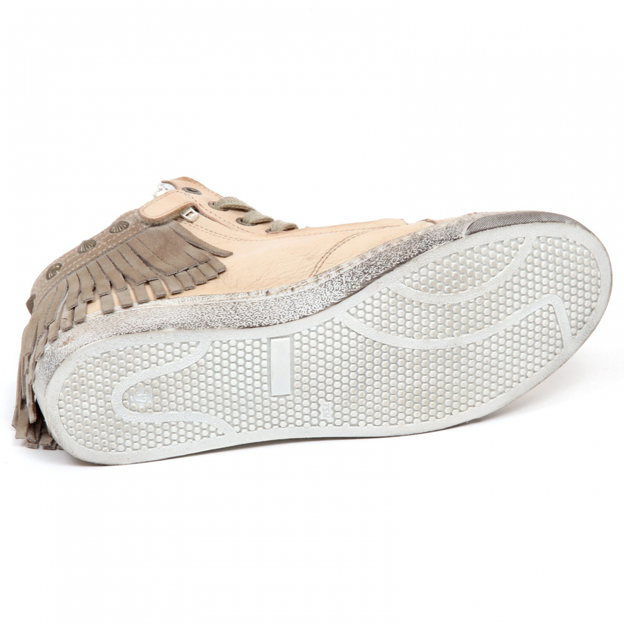 E2460 sneaker bimba MOMINO scarpe frange vintage leather shoe kid girl