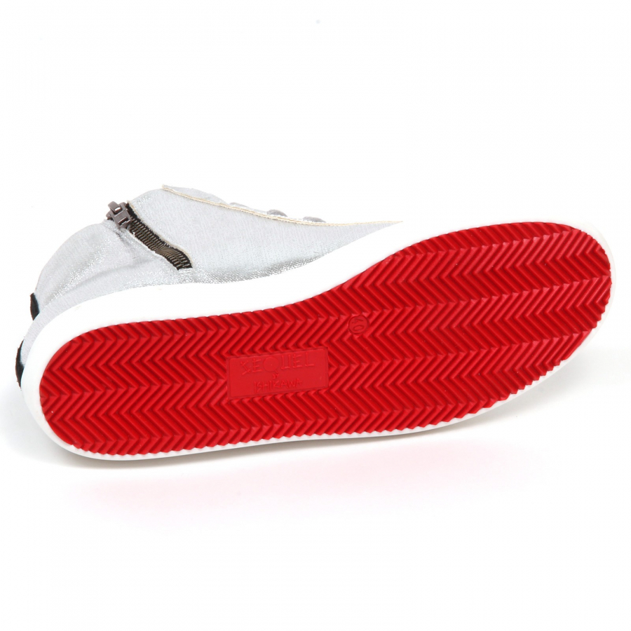 E2682 sneaker bimba tissue silver SEQUEL by ISHIKAWA scarpe shoe kid girl