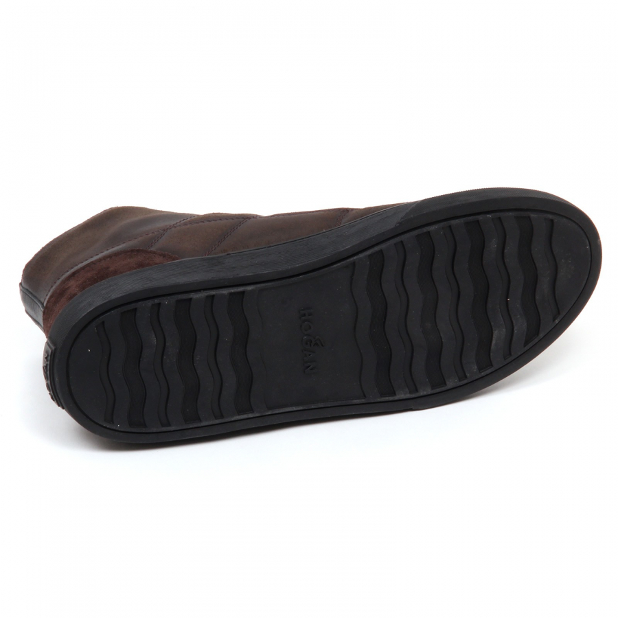 E2814 sneaker uomo brown HOGAN H340 HI TOP H STITCHING scarpe shoe man