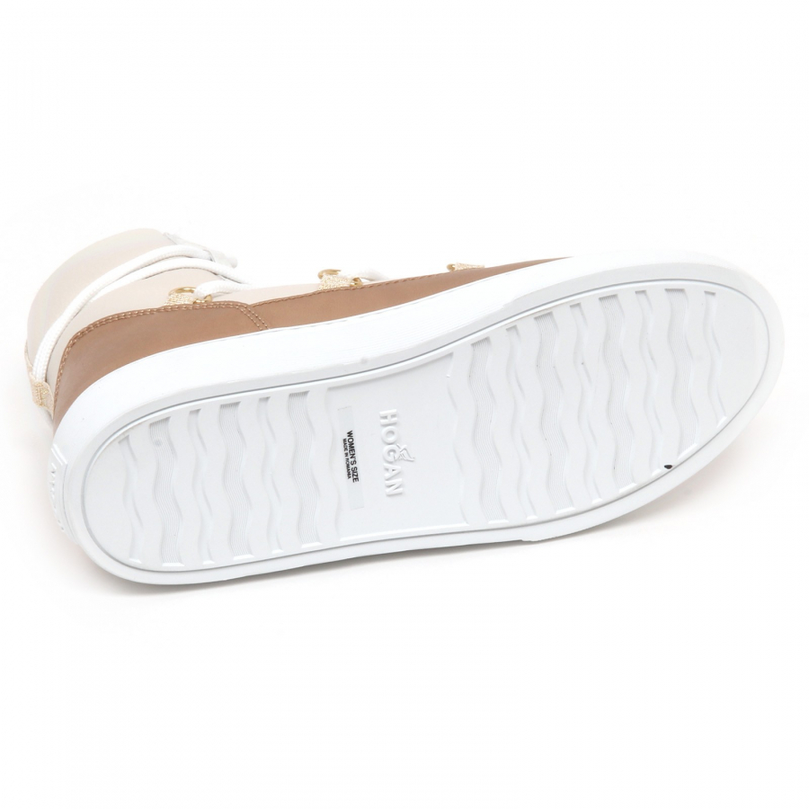 E4462 sneaker donna ivory bronze HOGAN H342 inside eco fur leather