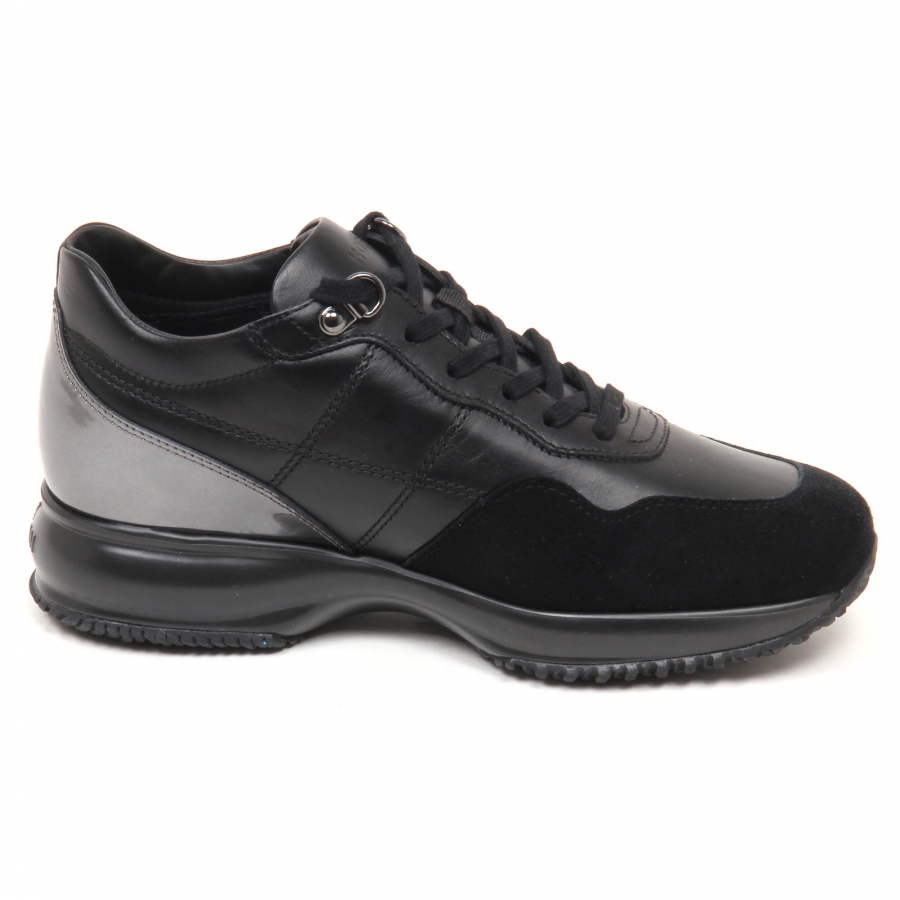 E4588 sneaker donna nero/piombo HOGAN INTERACTIVE scarpe H cucitura ...