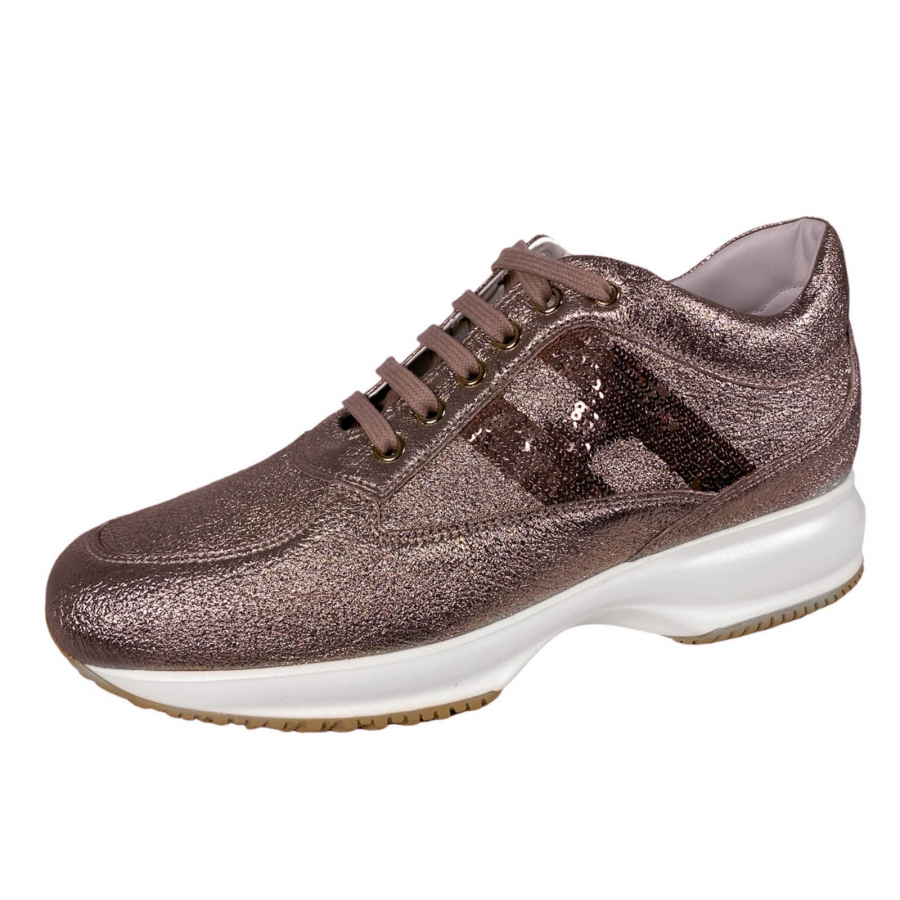 Behoefte aan stroomkring Doe herleven sneakers donna HOGAN INTERACTIVE metallic effect oro rosa shoes women