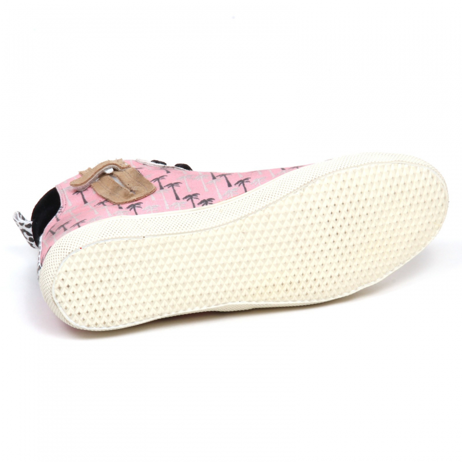 E5242 sneaker bimba pink beige D.A.T.E. scarpe effetto vintage shoe kid girl