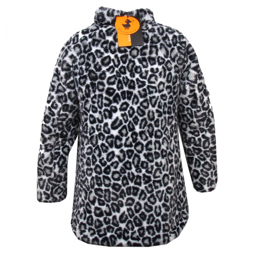 E7252 piumino donna SAVE THE DUCK black double face ecofur jacket