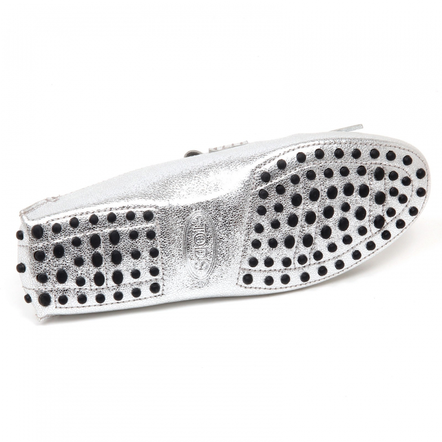F0460 mocassino donna silver TOD S scarpe shoe loafer woman