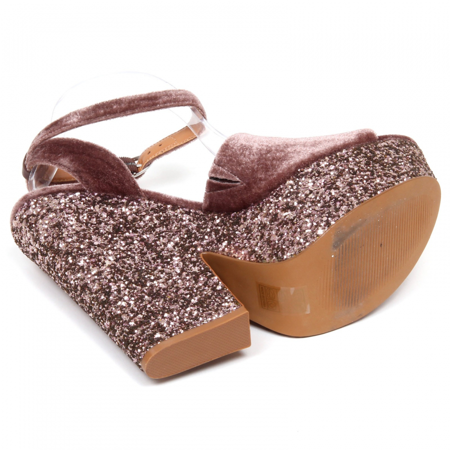 F1110 sandalo donna velvet pink STEVE MADDEN scarpe velluto glitter shoe woman