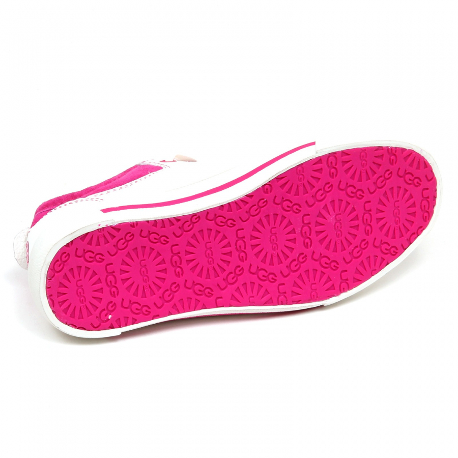 F3398 NO BOX sneaker bimba girl UGG scarpe white fuchsia suede leather shoe
