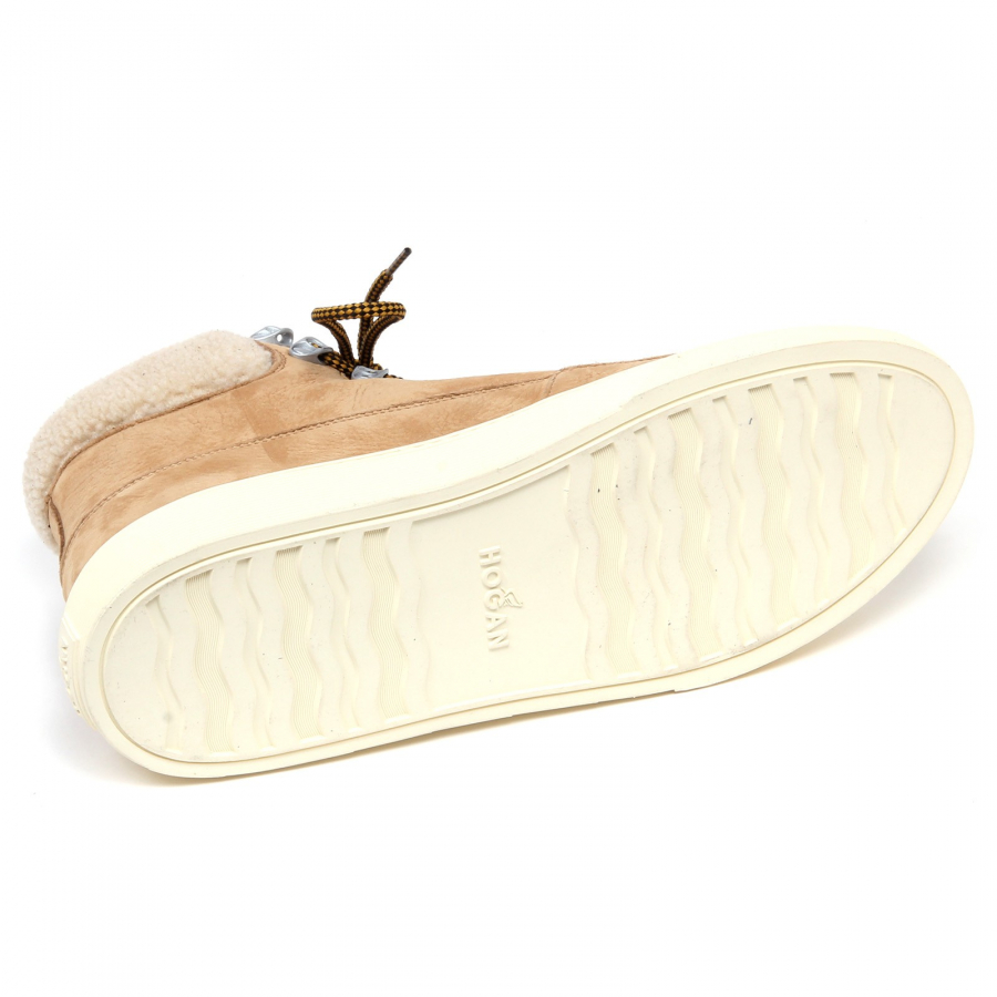 F3868 sneaker uomo beige HOGAN H340 scarpe suede eco fur shoe man