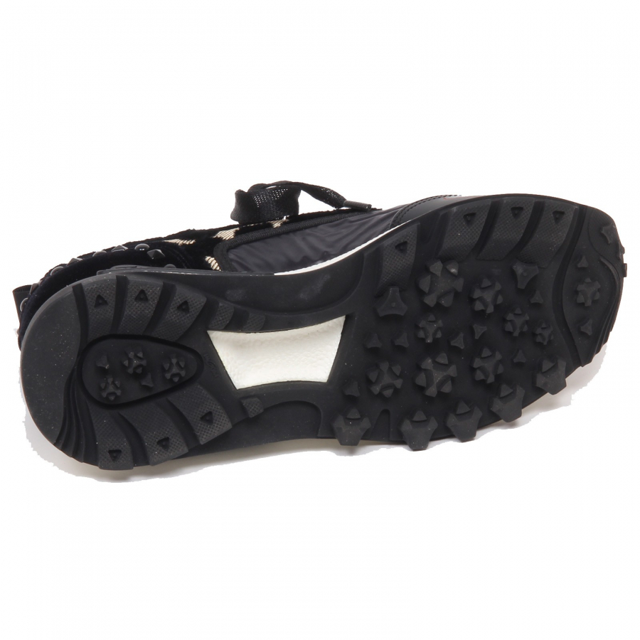 F4390 sneaker donna tissue velvet BARRACUDA scarpe black gold shoe woman