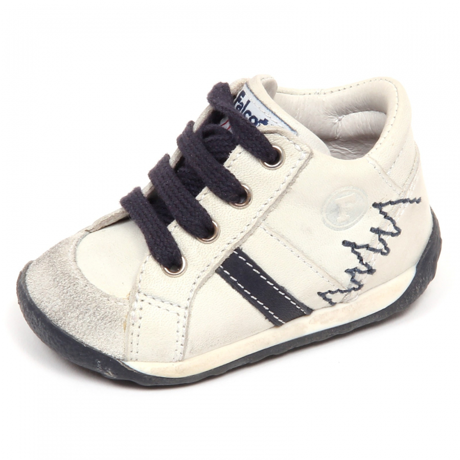 F7564 sneaker bimbo boy baby FALCOTTO NATURINO off white/blu vintage shoe
